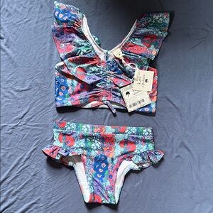 NWT Kate Quinn 6y Vivid Hollyhock Ruffle Swimsuit